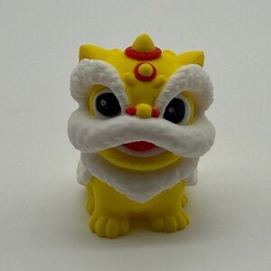 Chibi  Yellow Lion Dance Lunar Tet New Year 3D Printed Good Luck Charm